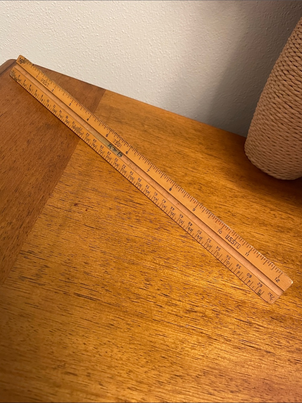 Vintage POST 7301 USST’D Boxwood Triangular Drafting Engineering Ruler